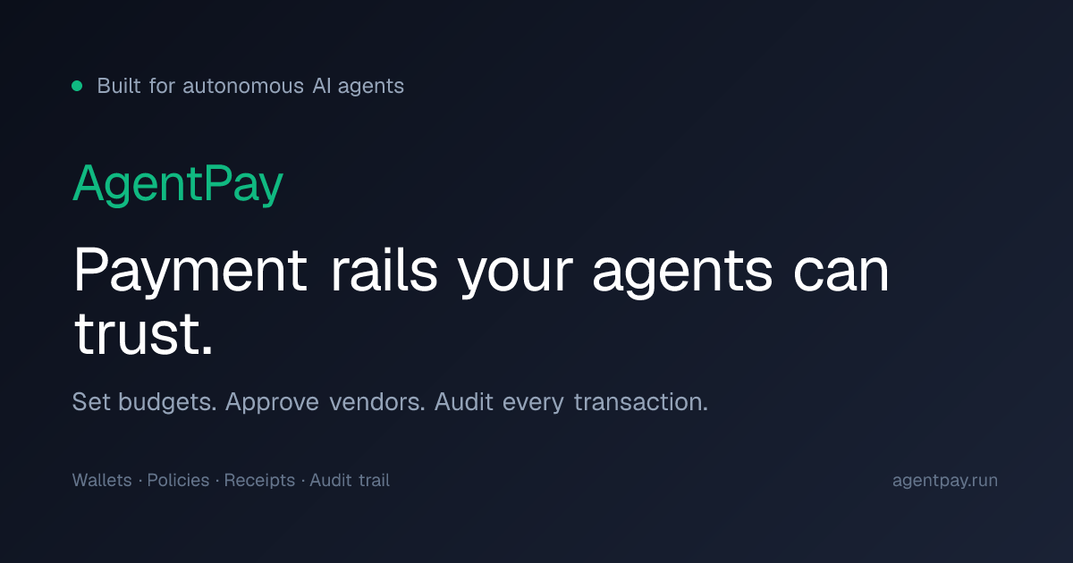 AgentPay — Payment Controls & Spending Guardrails for AI Agents
